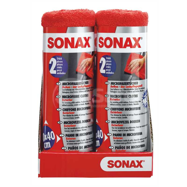 SONAX 416241 Салфетки из микрофибры для полировки кузова 1уп.х2шт